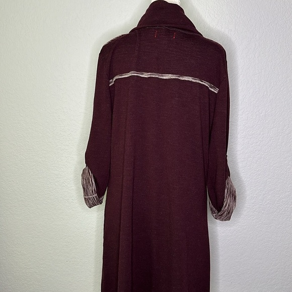 Max Edition Weekend Maroon Jersey Long Sleeve Dress Large - Picture 8 of 12